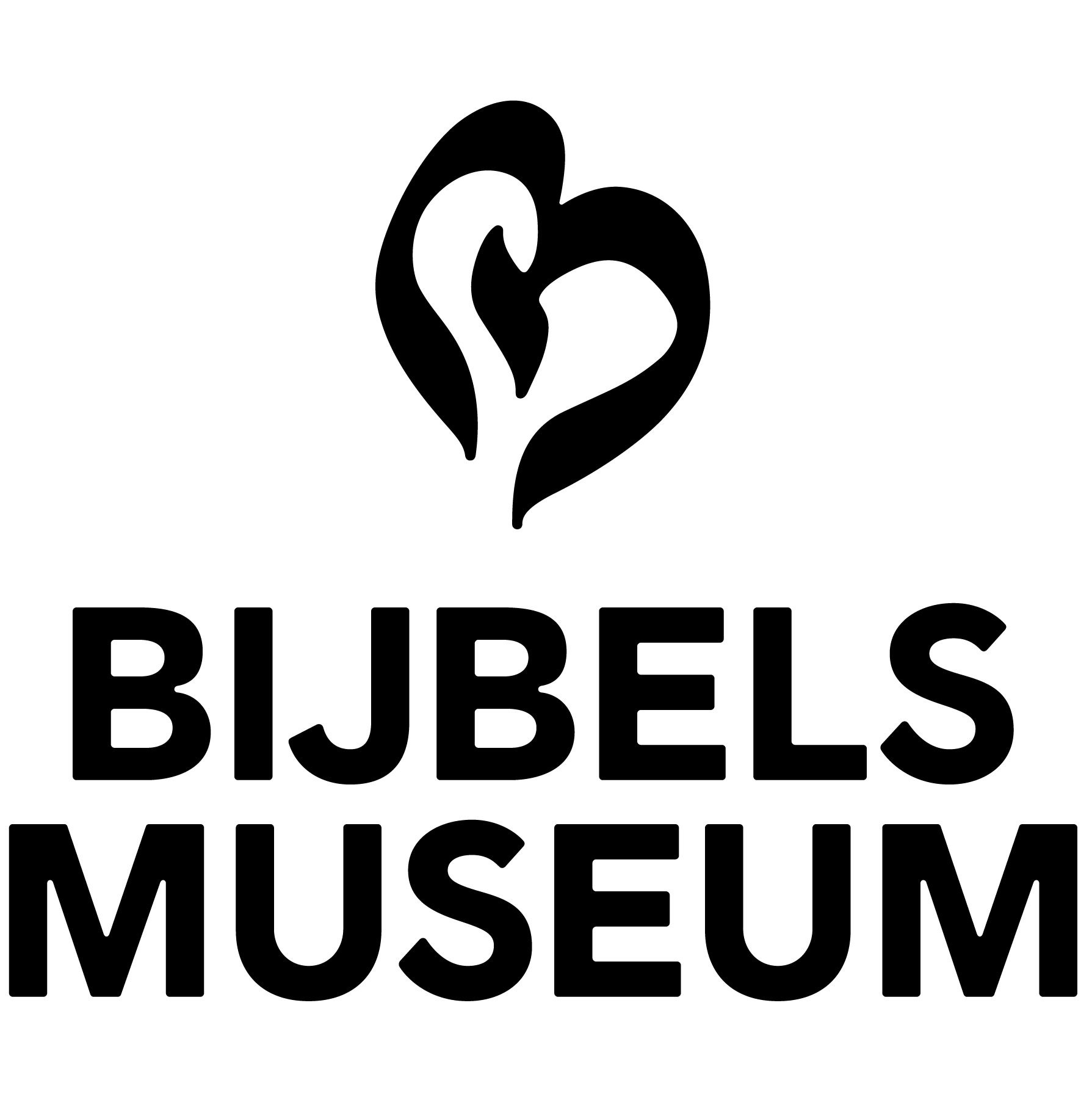 zwart wit letterlogo van initiatiefnemers bijbels Museum